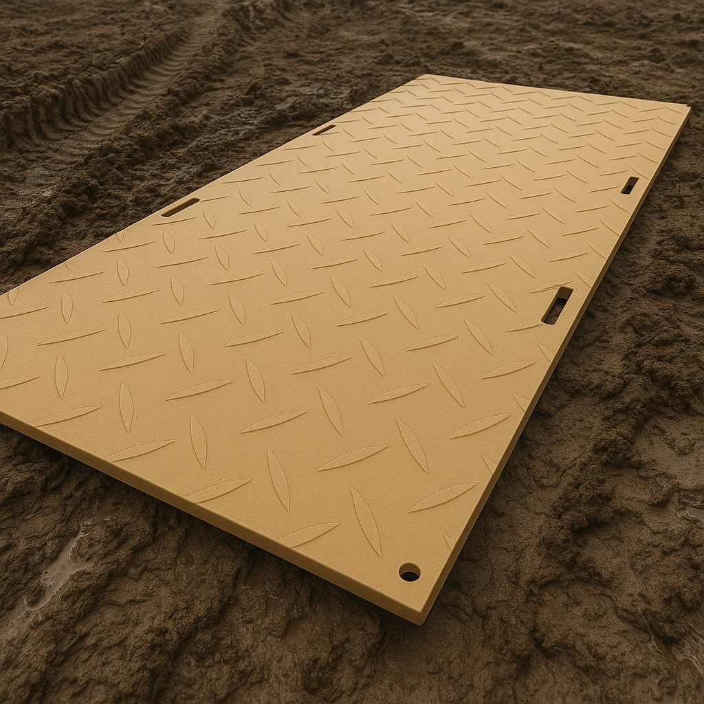 HDPE Ground Mat – Tan – 4′×8′ – 1/2″ | $249 → $229 per mat (10, 20, 30 Bundles)